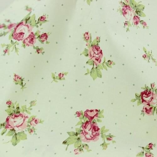1 Meter Floral 100% Cotton Fabric for Sewing Quilts Patchwork Kids Bedding Dolls Clothing Curtains Tablecloth Fabric 160cm*100cm