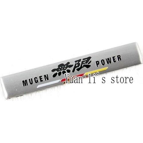 1 Pcs Rectangle Mugen Power Aluminum Car Body Sticker Mugen Badge Emblem stick 73.2*12mm Car Styling