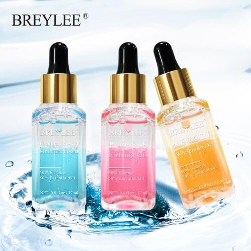 BREYLEE Hyaluronic Acid Essential Oils Moisturizer Whitening Essence Face Skin Care Rose Firming Facial Serum Anti-Aging 1PCS