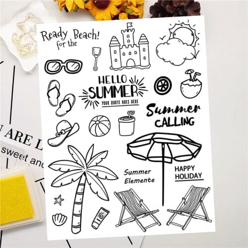 14x18CM Summer camp Transparent Silicon Seal Clear Stamps Roller Stamps DIY Scrapbook Album Card NEW YEAR Easter