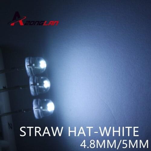 5mm straw hat LED 1000PCS/LOT lamp beads. White hair. Highlight big chip light-emitting diodes
