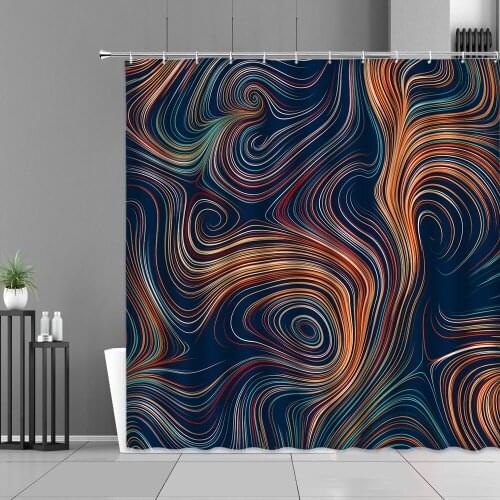 Abstract Color Art Bathroom Decor Curtains Modern Nordic Style Bath Waterproof Shower Curtain Screen Home Decoration Wall Cloth