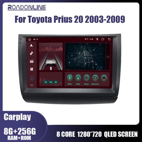 Car Radio for Toyota Prius 20 2003-2009 Autoradio Android 10.0 8 Core 6G 128G 2din Gps Navigation Multimedia Player Carplay