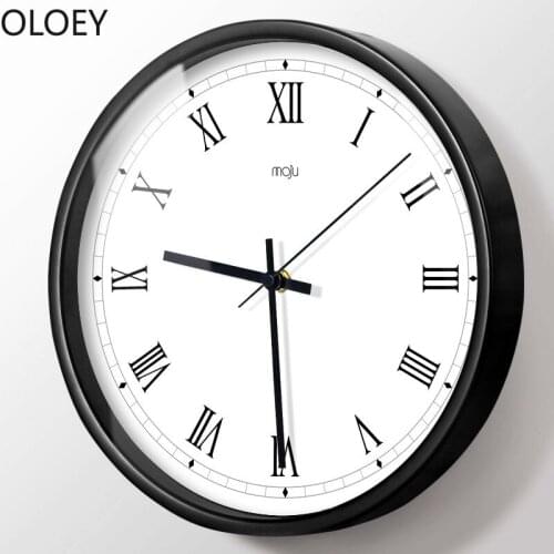 Large Silver Wall Clock Creative Metal Living Room Bedroom Silent Wall Clocks Mechanism Watch Home White Wall Clock Bathroom New