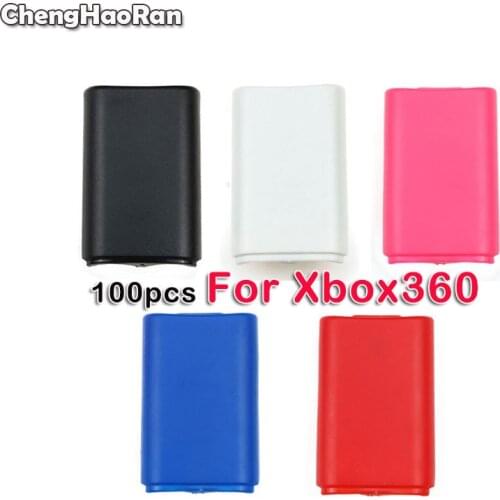 ChengHaoRan 100pcs Game Battery Case for Xbox 360 Wireless Controller Rechargeable Battery Cover w/ Sticker Gamepad Accessories
