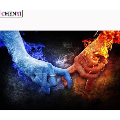 CHENYI Diy Diamond Painting Lovers Hand Cross Stitch Wedding Decoration Full Rhinestones Mosaic Diamond Embroidery Handmade Gift