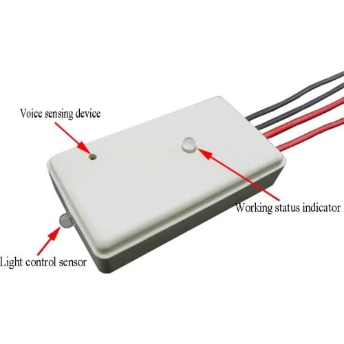 DC 5V~18V 12V Voice Sound Light Sensor Control Delay Switch Day Off /Night Work
