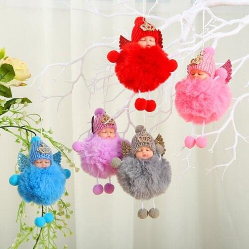 Christmas Decoration Pendant Little Angel Cute Cute Cute Plush Doll Baby Doll Pendant Key Chain Diy Handmade Jewelry Accessories