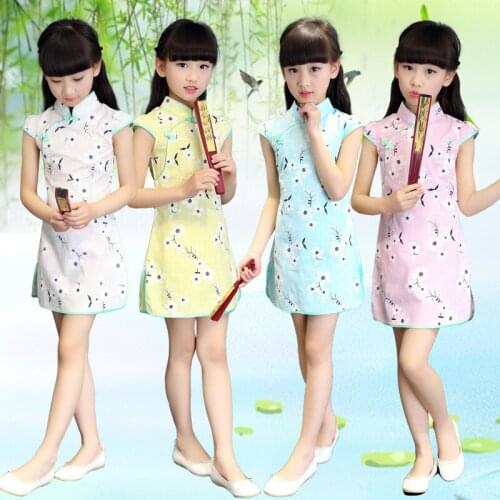 2020 Baby Qipao Girl Dresses Kids Chinese Style chi-pao cheongsam New Year gift Childrens Cloth Traditional Chinese Clothing