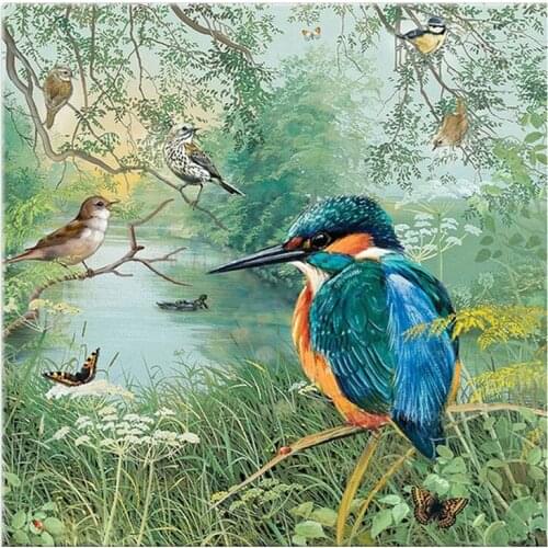 Diy 5D rhinestone mosaic Resin Full diamond Painting kingfisher Cross Stitch Kits Home Decoration Diamonds Embroidery birdZP-607
