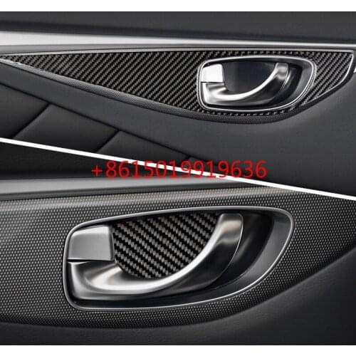 For Infiniti q50l Q60 carbon fiber interior refitting center console door inner handle panel accessories