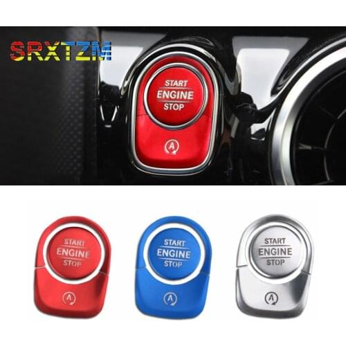 For Mercedes Benz A Class W177 A180 A200 2019 Car Accessories Interior Engine Start Stop Switch Push Button Ring Trim Cover