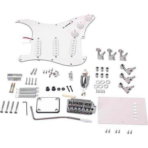 Electric Guitar Tremolo Bridge System with 11 Hole SSS Pickguard Back Plate for Guitar Parts Accessories