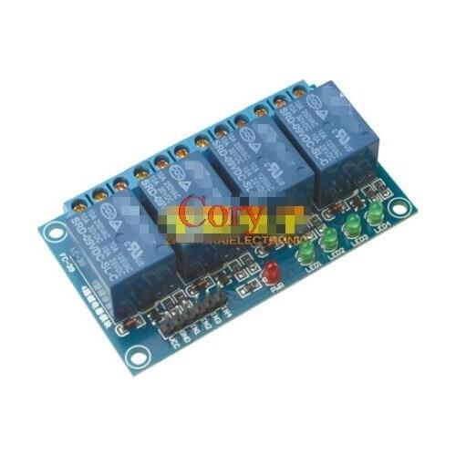 Electronic Component 4 Channel DC 12V 10A Low Level Power Relay Module