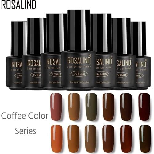 ROSALIND Gel 1S gel lacquer 7ml nail art Coffee And Red Colors UV/LED Lamp Almost Flavourless Long-lasting Gel Nail Polish