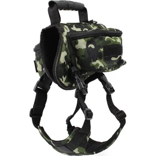 Camouflage Dog Backpack Saddle Bag Medium Big Large Dogs Bag Outdoor Sport Hiking Camping Training Canvas Pet Self Backpack