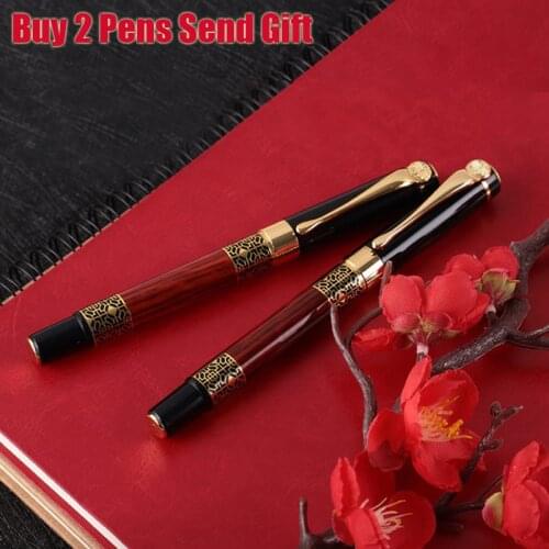 Classic Design Hero 520 Luxury Metal Roller Ballpoint Pen Business Men Rose Wood Writing Signature Gift Pen Buy 2 Pens Send Gift