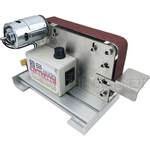 Small Abrasive Belt Machine Sander Belt Grinder DIY Polishing Machine Fixed Angle Sharpening Tools Desktop Woodworking Equipment