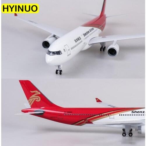 47CM 1:135 Scale Airbus A330 Model Shenzhen Airlines Airway W Base Wheel Lights Resin Aircraft Plane Collectible Toy Collection