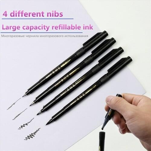 With ink Calligraphy Pen Set Fine Liner Tip Medium Brush Pens for Signature Drawing Hand Lettering School Album Art Supplies
