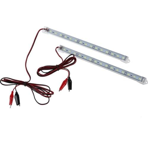 New 2pc 12V Car 15 LED 5630 SMD Interior Light Strip Lamp Bar Van Caravan Fish Tank