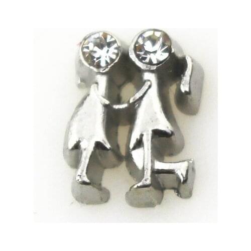 New arrive 20pcs/lot boy and girl kiss lovely floating charms living glass memory floating pendant locket for diy jewelry