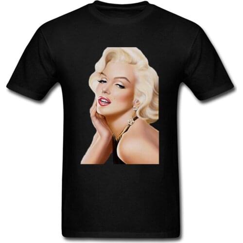 2018 New Arrival Mens Marilyn Monroe Print T Shirt Sexy Goddess Pin Up T-Shirts Sex Amazing Men T Shirt Stars 100% Cotton