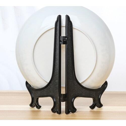 Dish Plate Collection Rack Artwork Display Stand Storage Organizer Folding Bowl Plate Holder