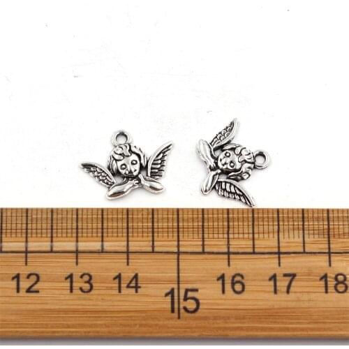 5pcs/Lot Angel Pendant Charms DIY Jewelry Making Jewelry Finding Antique Silver Color 18x15mm