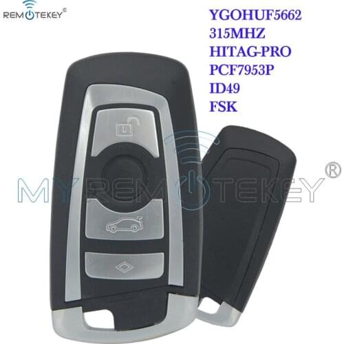 Remtekey YGOHUF5662 315mhz CAS4 4 Button Remote Control Key Fob For BMW X3 5 7 series 2010 2011 2012 plug in start Remote key