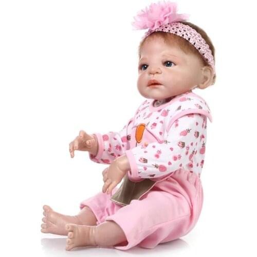 57cm Princess Doll Toys Rooted Hair Lifelike Newborn Baby Doll New Year Birthday Gifts Rebron Full Vinyl Babe Kids Girl Toys