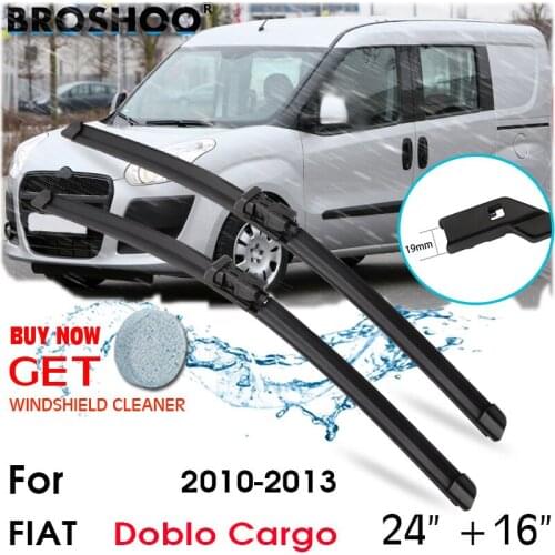 Car Wiper Blade Window Windscreen Windshield Wipers Blades Button Arm Auto Accessories For FIAT Doblo Cargo 24''+16'' 2010-2013
