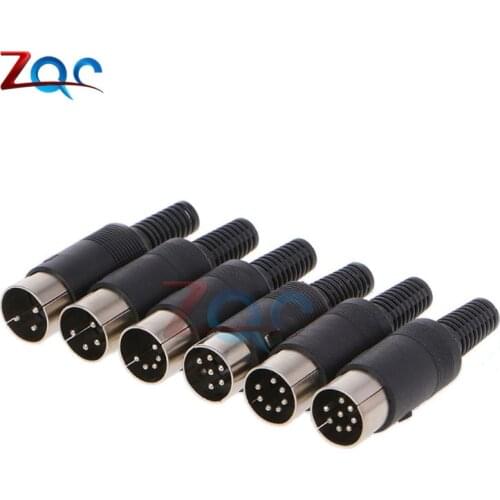 Male/Female DIN Plug Socket Connector 3/4/5/6/7/8 PIN Chassis cable mount connectors 1A 100V AC Straight orientation