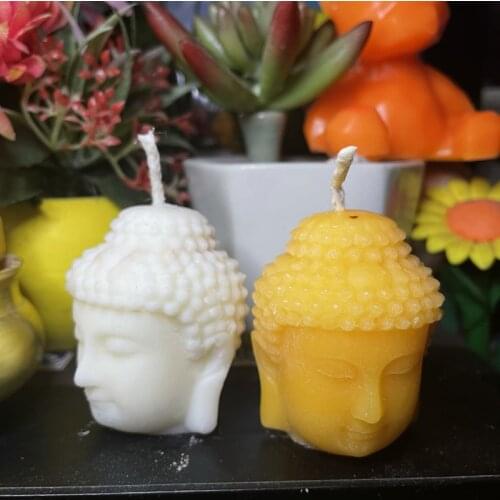 Mini 3D Buddha Head Design Silicone Soap Mold Candle Wax Molds Candle Maker Gypsum Resin Crafts Clay Molds Silicone Mould