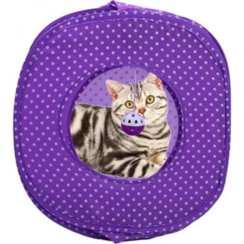 Cat Tent Foldable Pet Dot Printed Tent Mosquito-proof Cat House Ball Toy Kitten Tunnel Cat Supplies Cats accessories для кошек