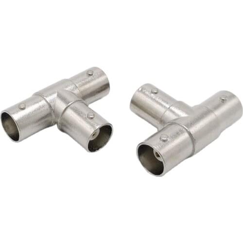 T type BNC Connector 3 Way Splitter Adapter BNC Female Jack Straight Convert Connector 10pcs