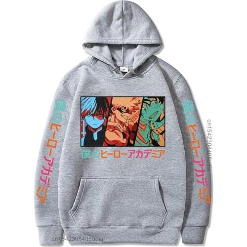 My Hero Academia Hoodie Shoto Todoroki Bakugou Deku Camisas Streetwear Boku No Hero Academia Men Women Anime Sweatshirt Hoodies