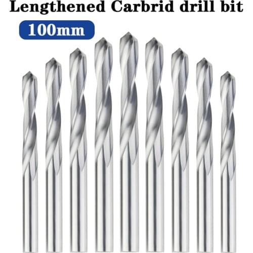 Solid tungsten Carbide Drill Bits for CNC machining center carbide gwist drill bits 1.0-20mm 100mm Lengthened Metalworking bit