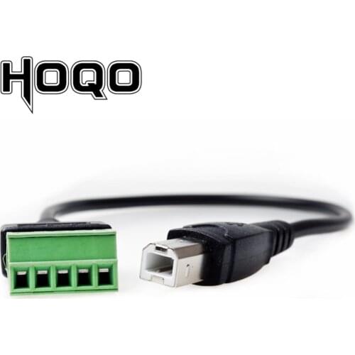 USB 2.0 B Male to 5 Pin Screw Connector USB Jack with Shield USB2.0 Type B to Screw Terminal Plug