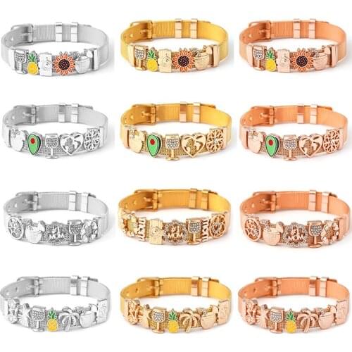 2021Keeper Stainless Steel Bracelet Lady DIY Fashion Temperament Daisy Flower Wine Glass Simple Fashion Women Bracelet