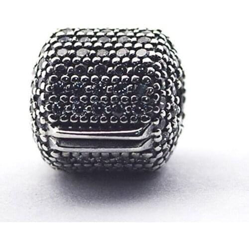 2020 Clip Paved Stone Beads & Charms Bracelets 925 Sterling Silver Women Clear CZ Crystal Bangle DIY Jewelry Making