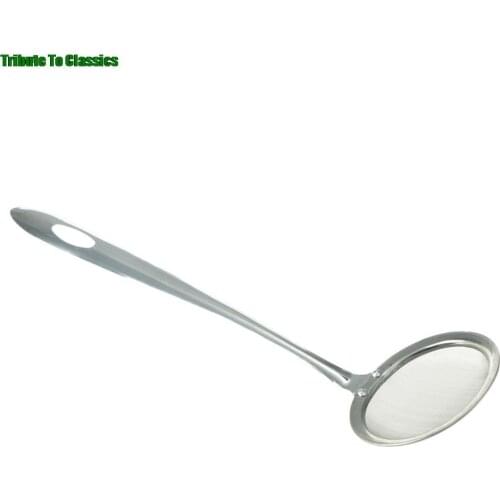 1Pc Oil Spoon Fine Mesh Colander Sifter Sieve Kitchen Portable Vegetable Strainer Stainless Steel Colander Filter