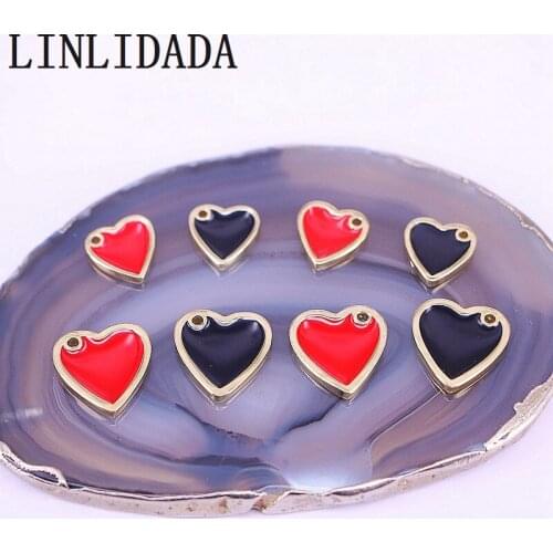 20Pcs Fashion enamel charm jewelry,heart enamel pendant, bracelet/necklace accessories