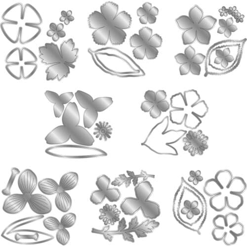 2021 AliliArts Metal Cutting Dies 8 Flower set diy Scrapbooking Photo Album Decorative Embossing PaperCard Crafts Die