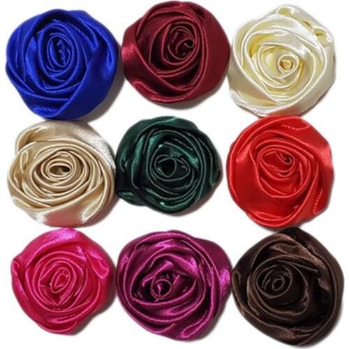 50pcs stereo rose headdress shoes clothing accessories accessories hand woven Brooch hand holding flower hair accessories