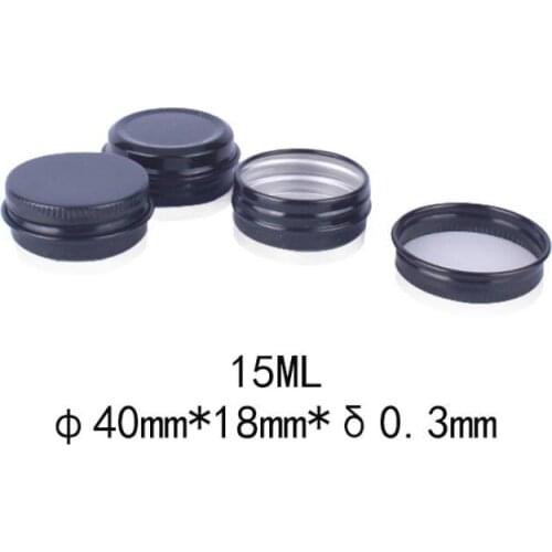 500pcs/lot 15g Black Aluminum Jar 15ML Empty Small Lip Oil Cosmetic Eye Cream Bottle Batom Travel Lotion Tin Container SN2418