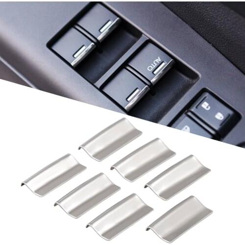 7pcs/set Stainless Steel For Honda CRV CR-V Fit City Accord Window lift buttons sequins sticker, Car styling