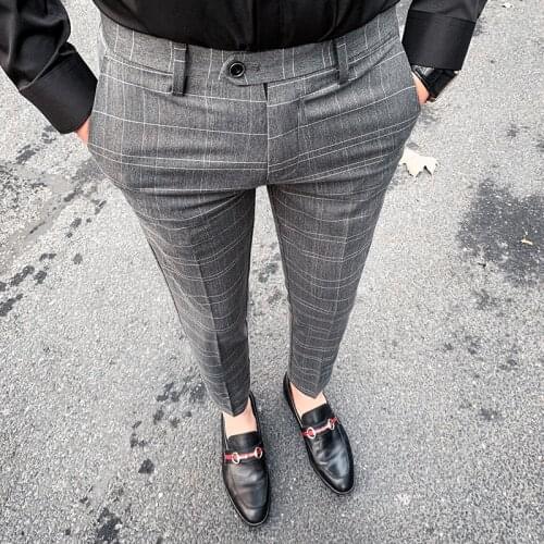 Pantalones Hombre Spring 2021 Pants Mens Slim Mens Casual Ankle Pants Streetwear Mens Pants Dark Gray Light Gray Black