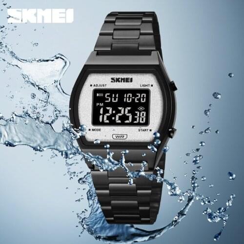 SKMEI Luxury Digital Movement Fashion Mens Watches Led Light 3Bar Waterproof Electronic Wristwatch 12/24 hours Relogio Masculino