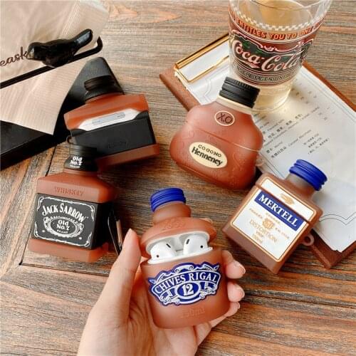 Foreign wine For AirPods 1 2 earphone case AirPods Pro Case Cute cartoon bottle headphone Cover Protect Wireless Headset cover